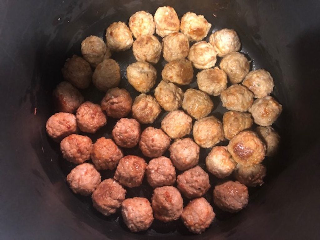 sear meatballs