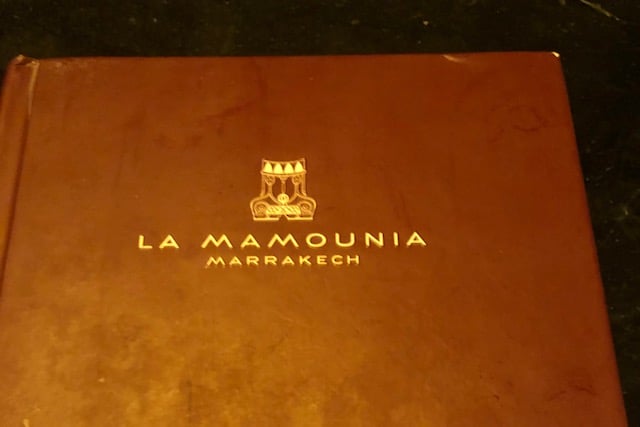 La Mamounia Marrakech Menu