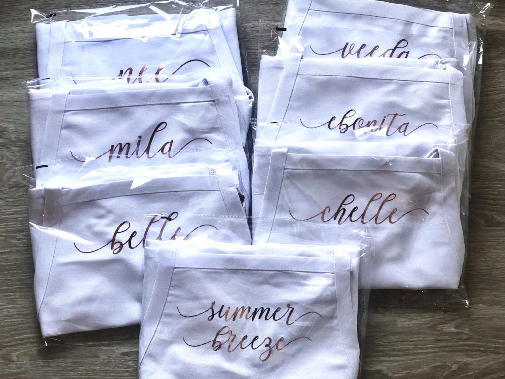 custom apron girls night