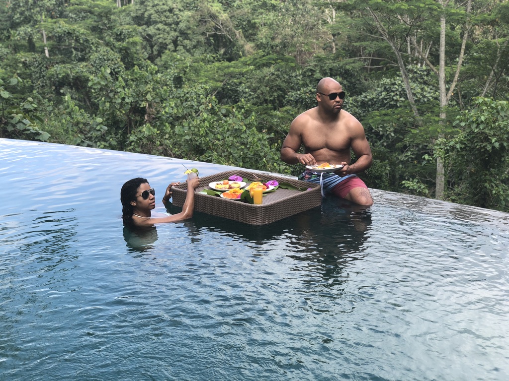 photo of a couple at the pool of Manipura Estate in Ubud, Bali