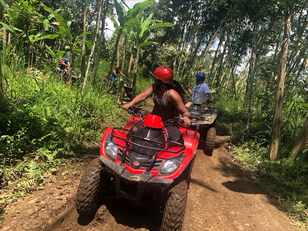 a photo of a group on a quad biking tour