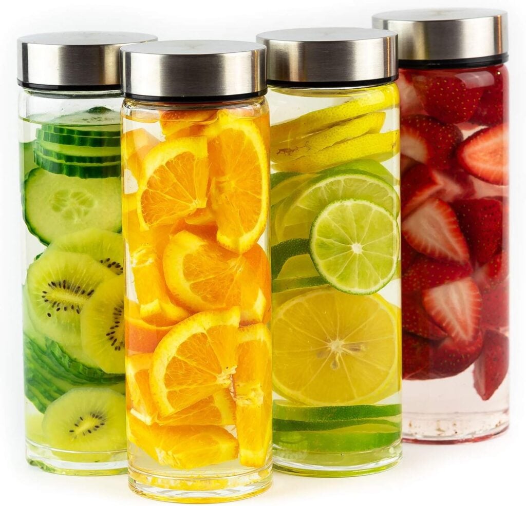 photo of airtight glass jars used for juicing