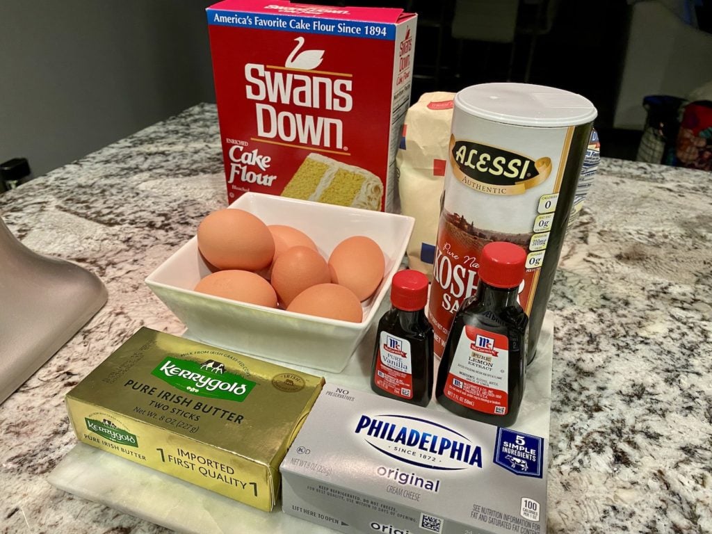 Cream Cheese Pound Cake ingredients by Elicit Folio