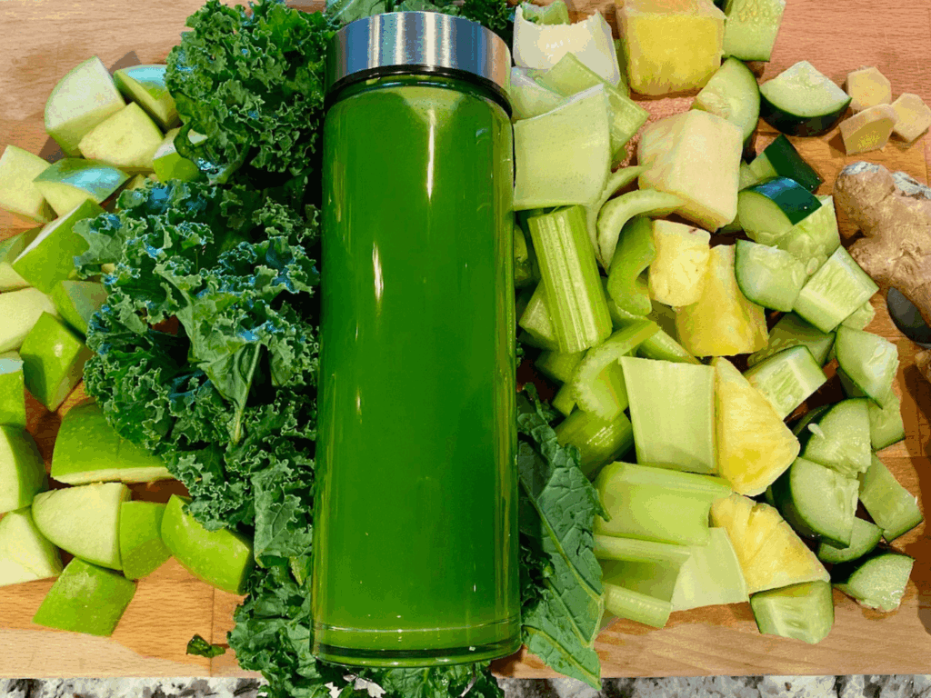 photo of pineapple ginger juice in an airtight container
