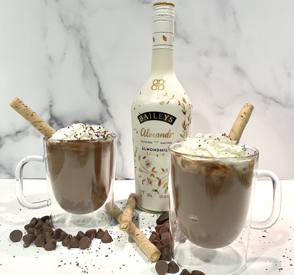 Photo of a Baileys Hot Chocolate in glass cups