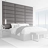 Gray suede headboard panels