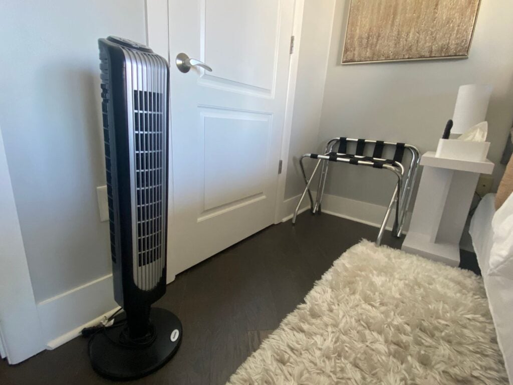 Photo of floor fan for guest bedroom