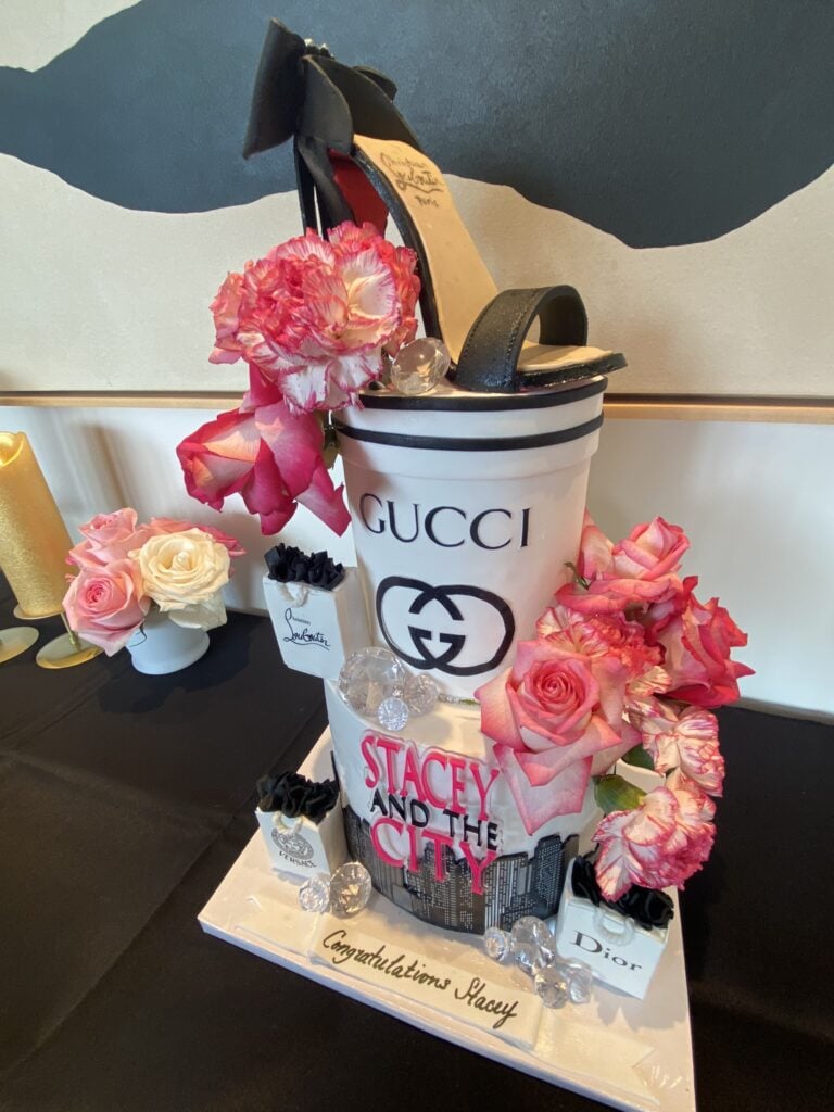 Custom cake for bride with designer labels