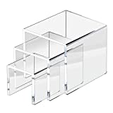 Adorox 1 Set of 3pcs (3", 4", 5") Clear Acrylic Display Riser