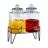 Dispensers with Stand (Set of 2), Glass, 1.5 Gallons Each