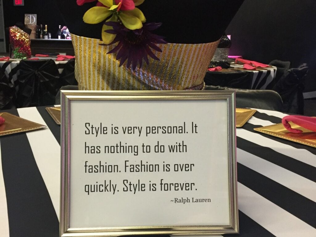 Photo of fashion quote from Ralph Lauren in picture frame
