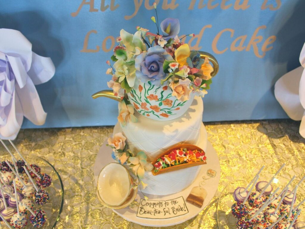 Taco and tea cake