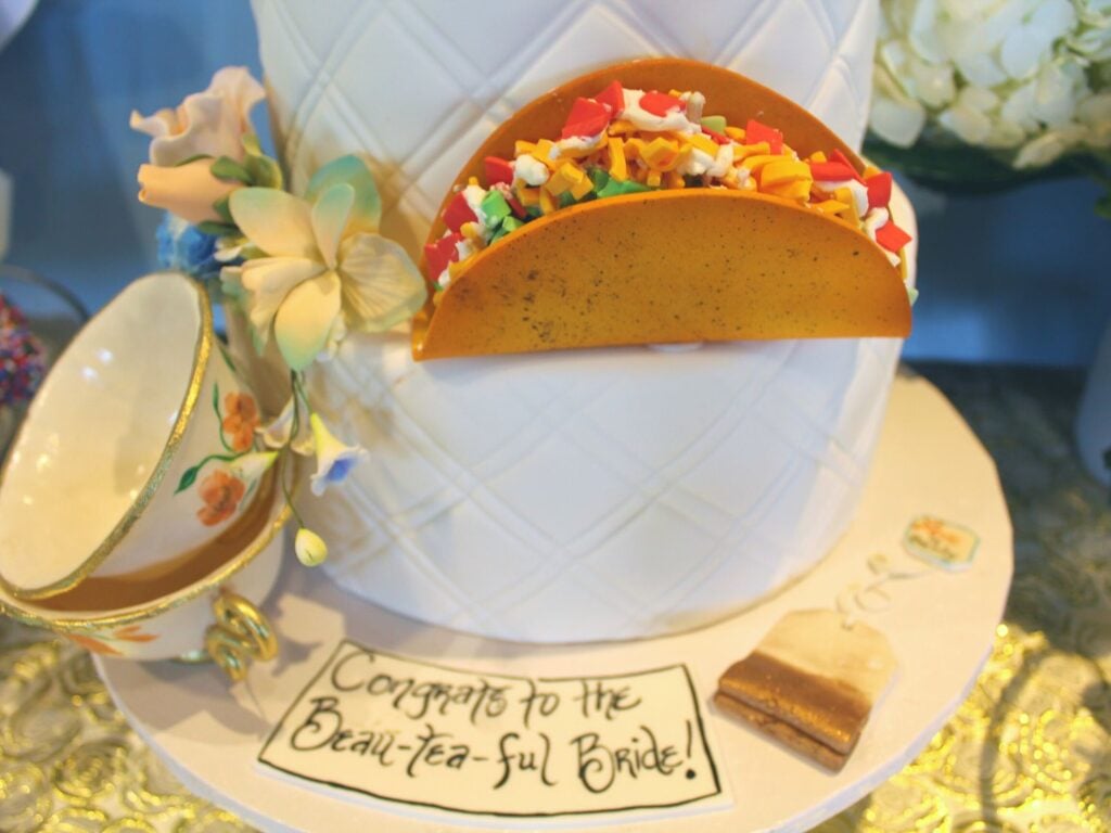 Taco and tea cake
