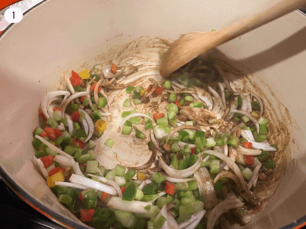 photo of chopped vegetables in a dutch oven