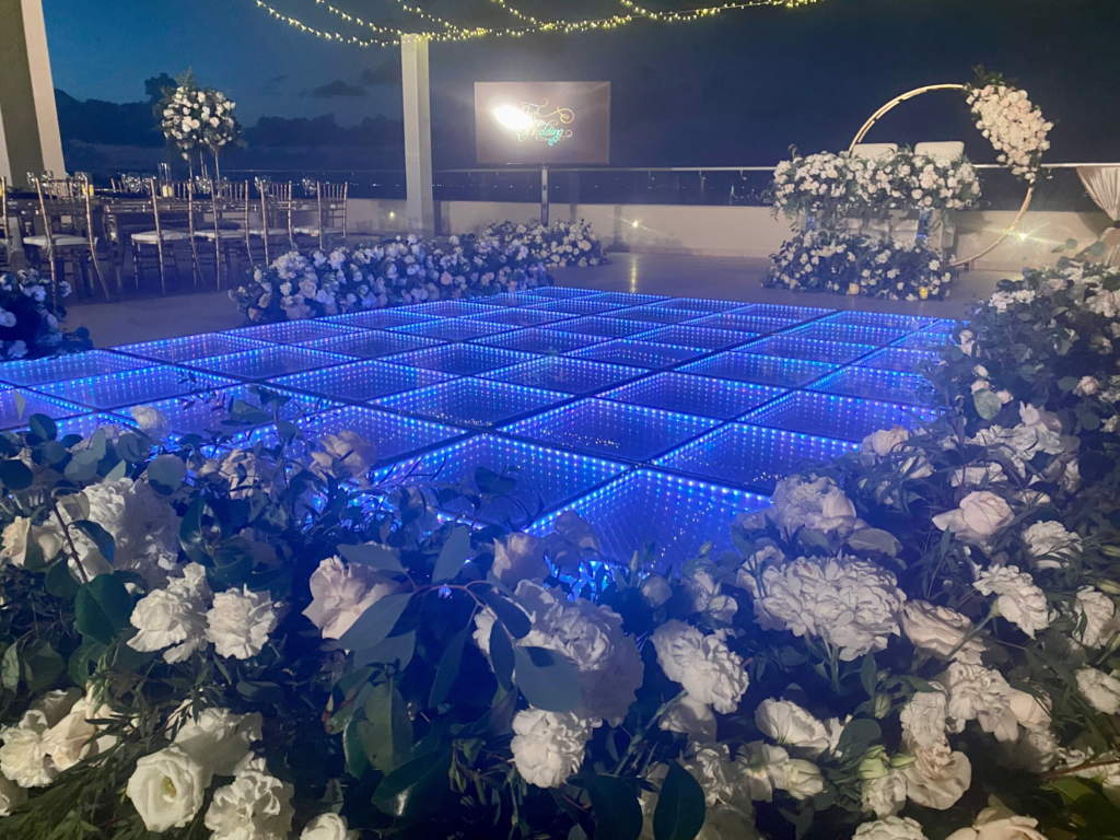 destination wedding planning tips reception LED dance floor