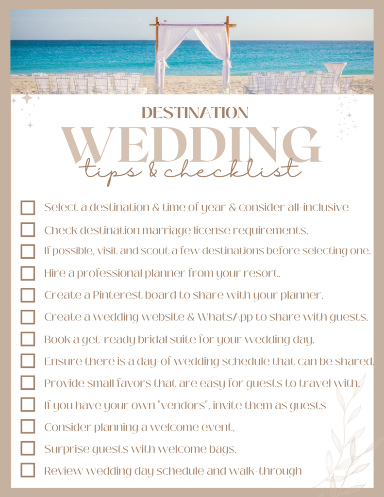 useful destination wedding planning tips