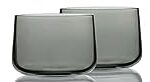 photo of two smoke color drinking glasses