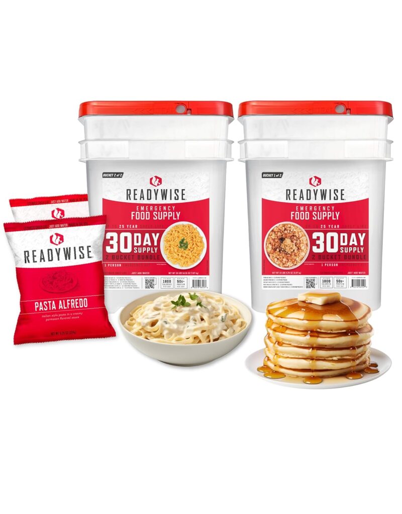 Emergency food supply buckets