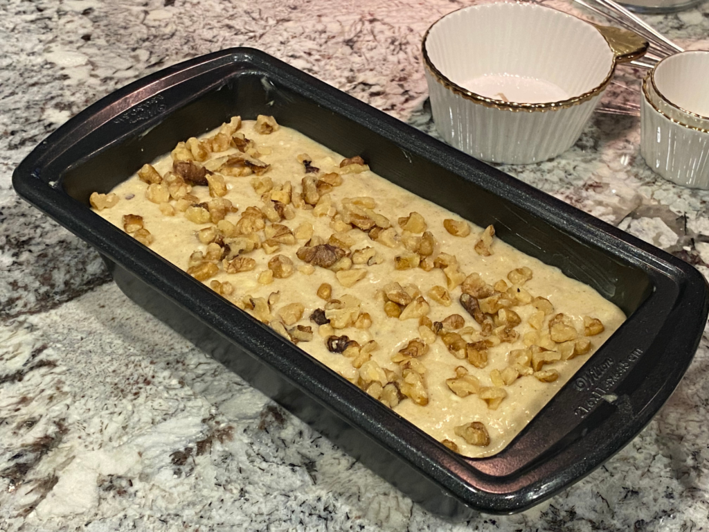 photo of banana bread batter before baking