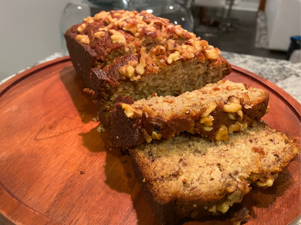 photo of sliced banana bread