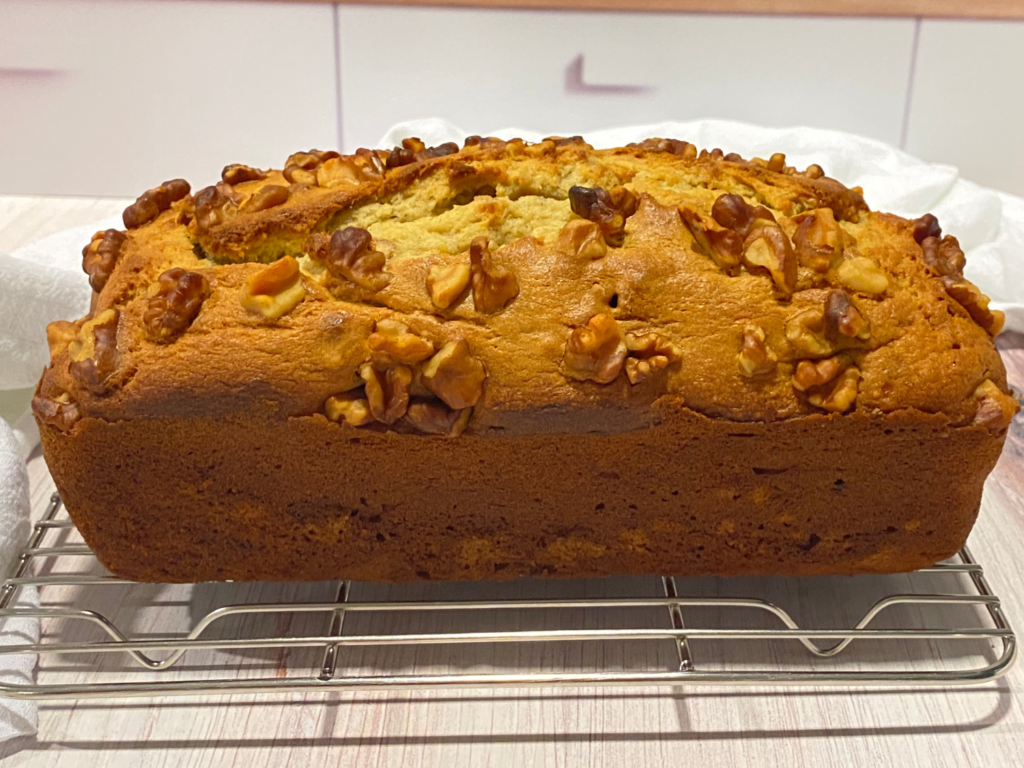photo of baked banana nut bread