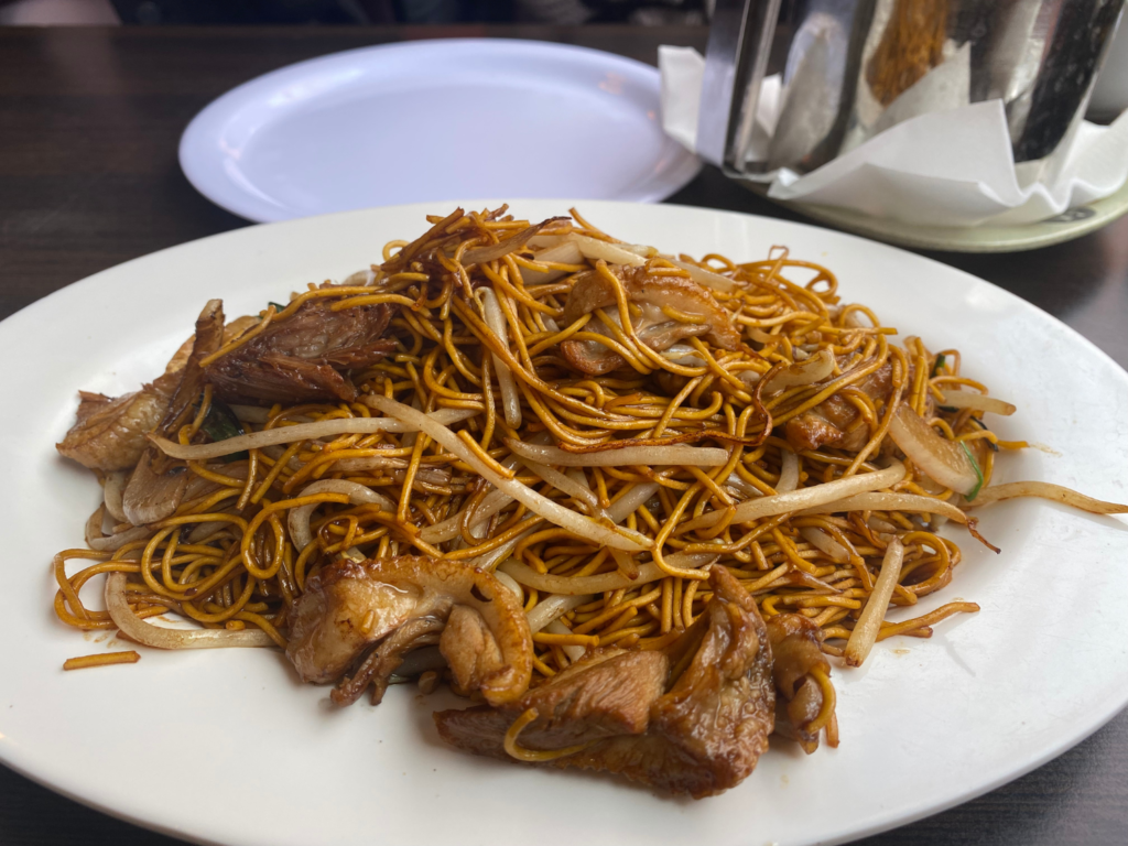 lo mein china town eating in london at canton