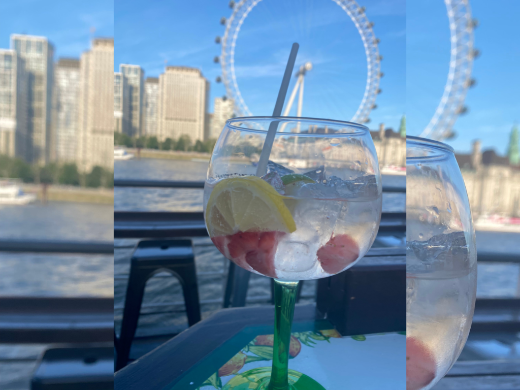 Photo of drink at Tattershall Castle in front of london eye