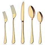 Gold Silverware Set, 20-Piece Flatware Set
