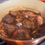 photo of braised beef short rib in red wine reduction sauce