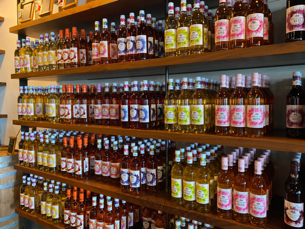 Photo of sweet wines at Chateau Elan 