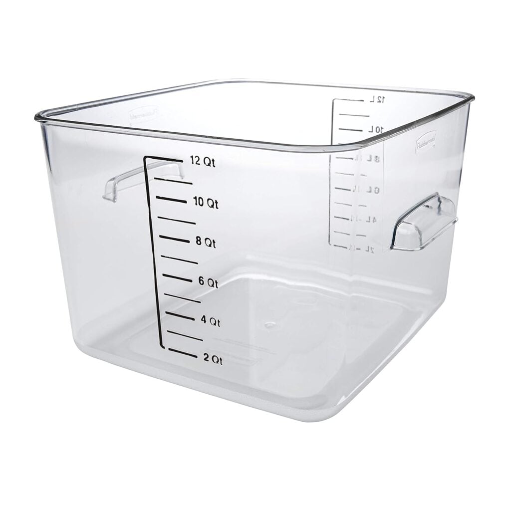 Photo of a food storage container used for turkey or chicken brine