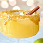 Up close photo of a caramel apple martini