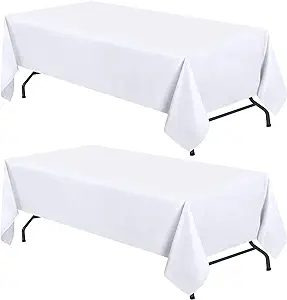 White table cloth for fondue table setting