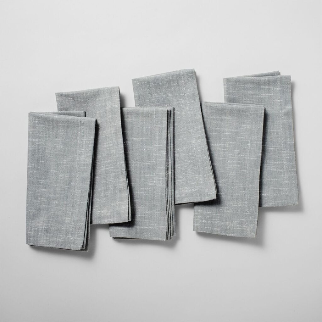 gray napkins for fondue party