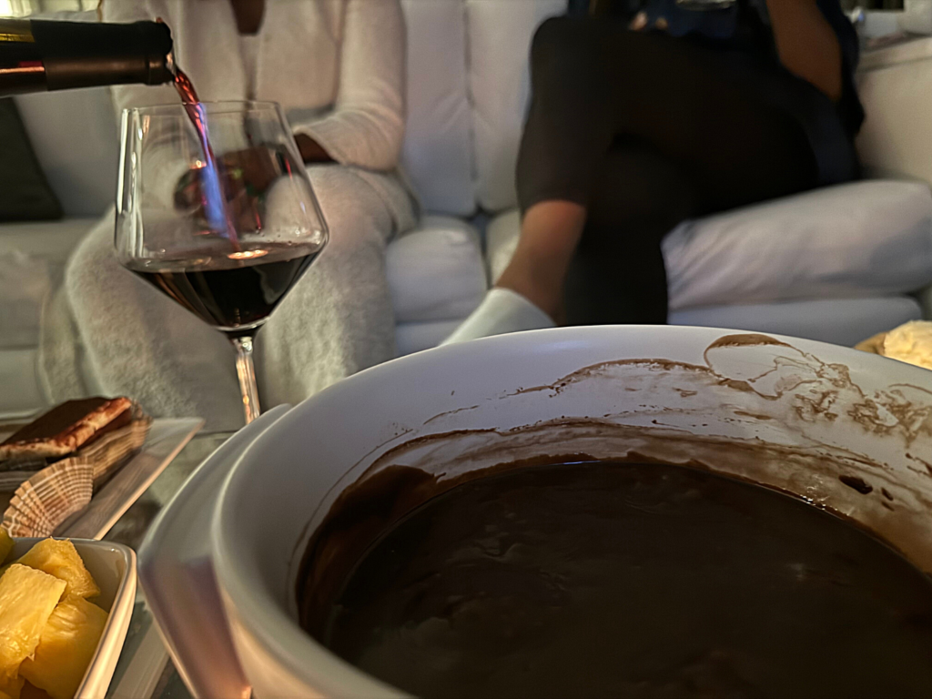 photo of chocolate fondue