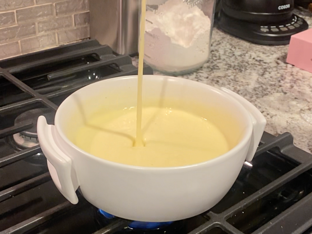 photo of cheese fondue