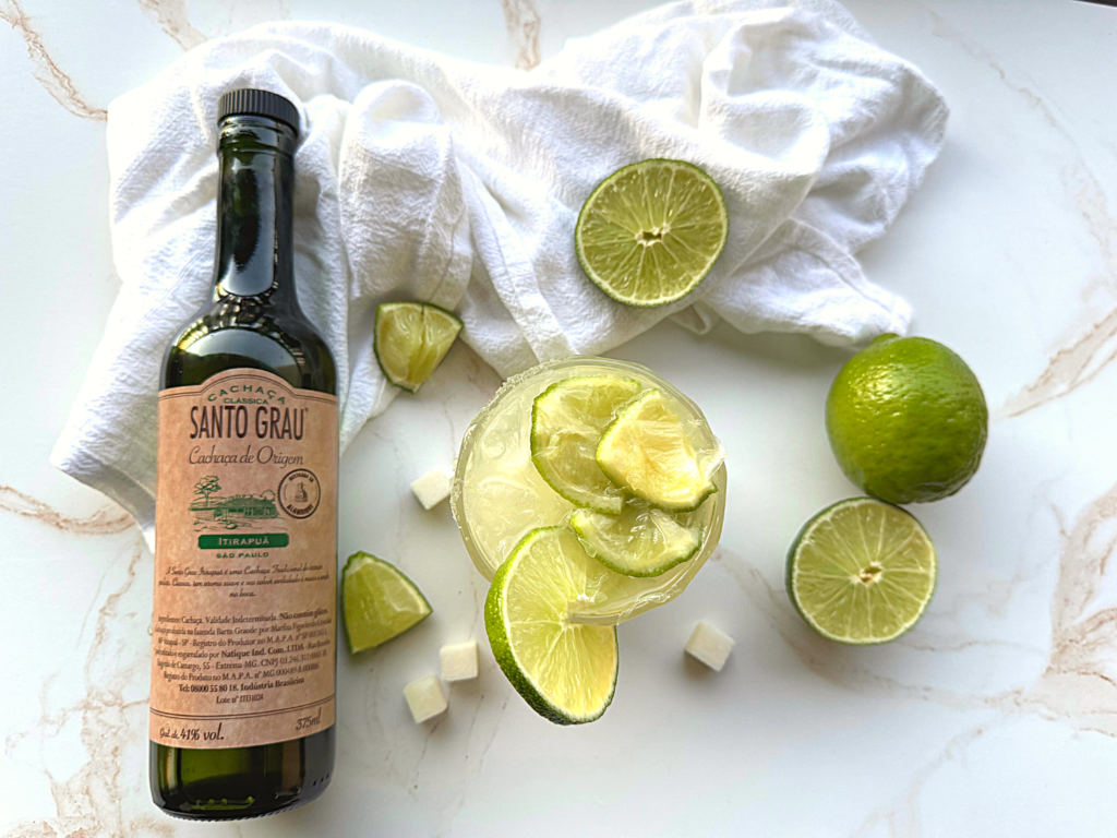 Photo of Caipirinha and cachaça and limes