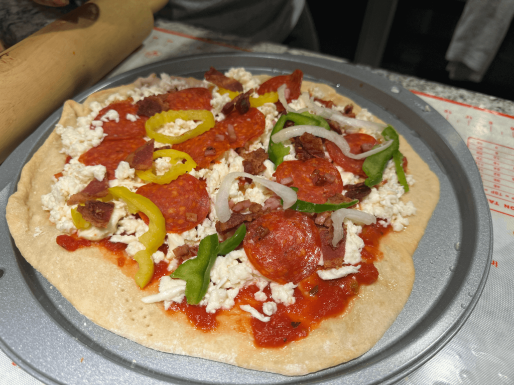Photo of pizza on tray