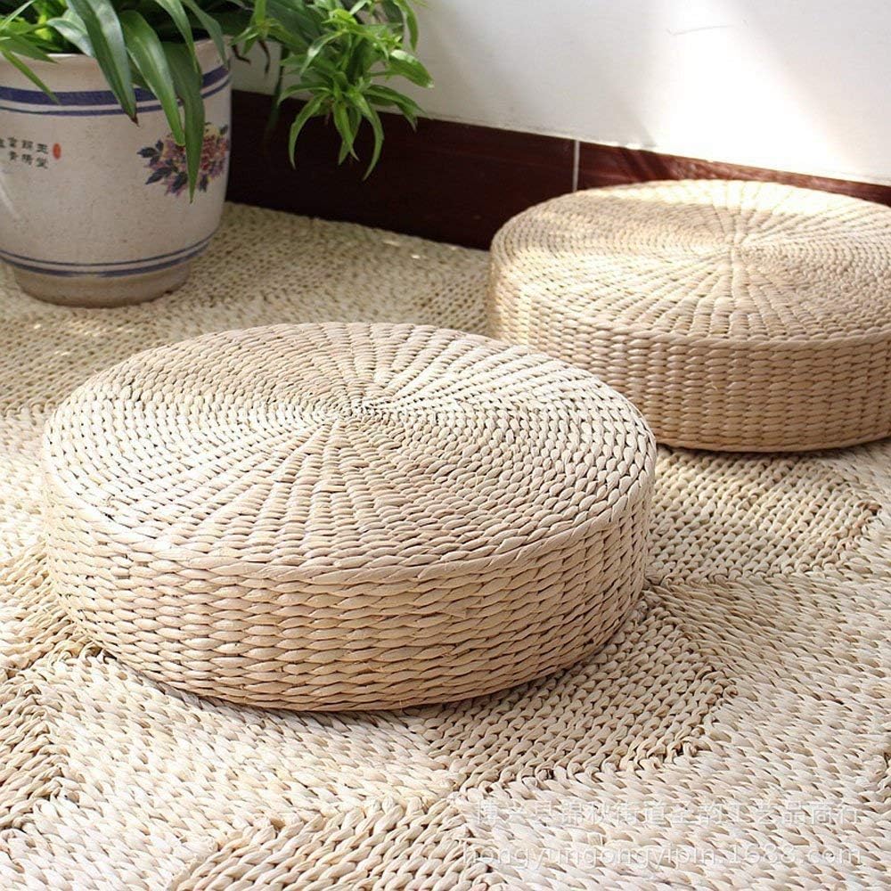 photo of a straw pillow to sit on