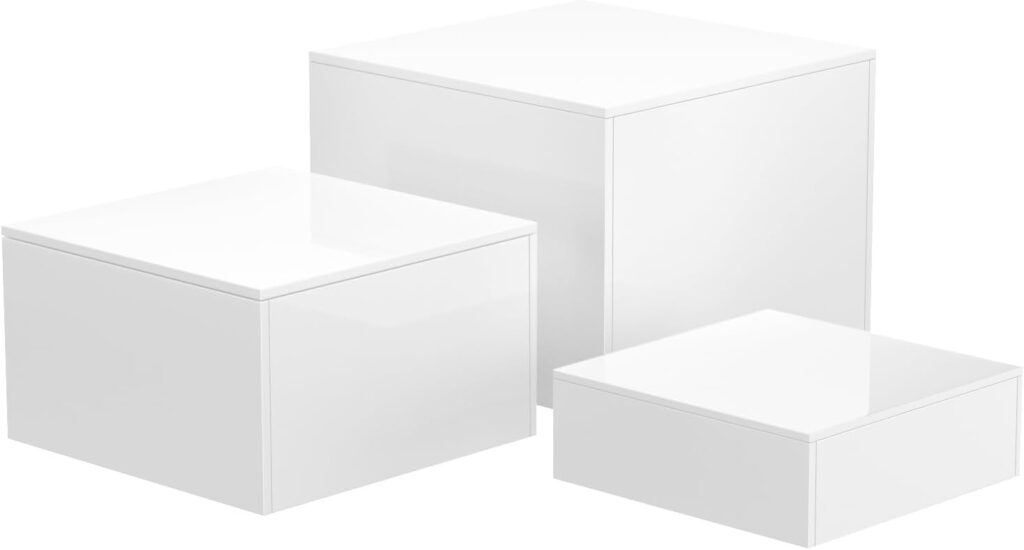 white acrylic stands for girls day brunch food display
