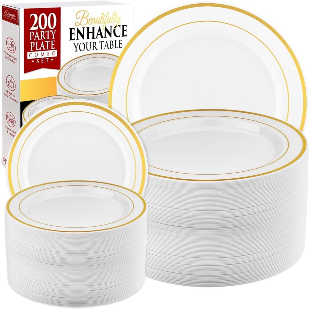 white and gold plates used for girls day
