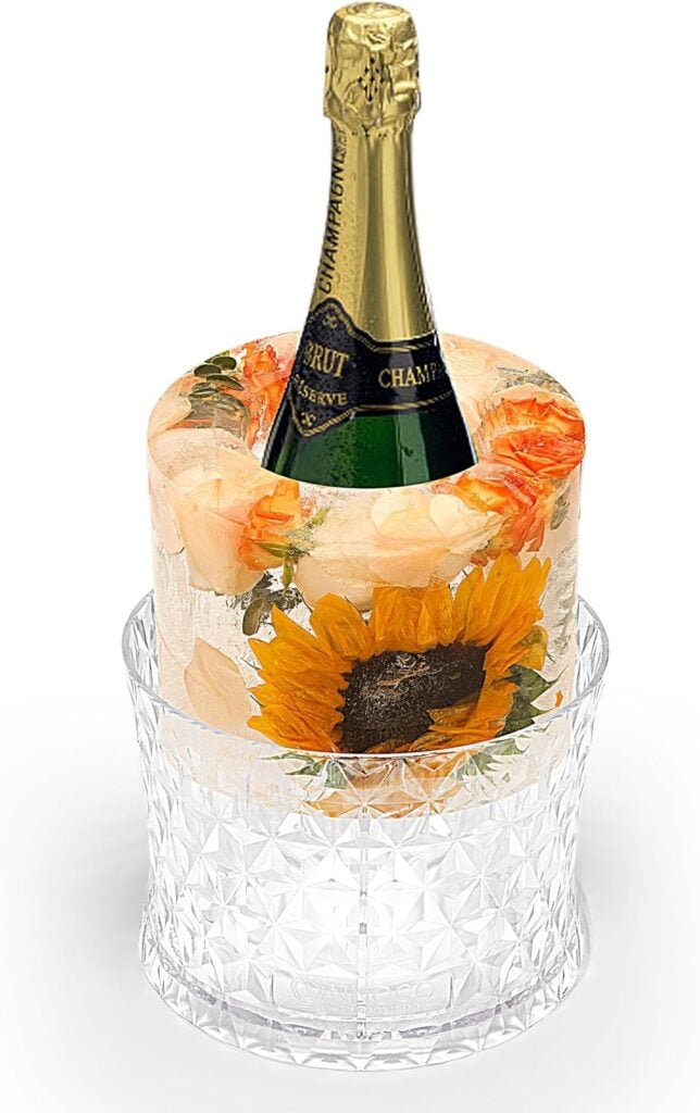 Photo of ice bucket mold with flowers