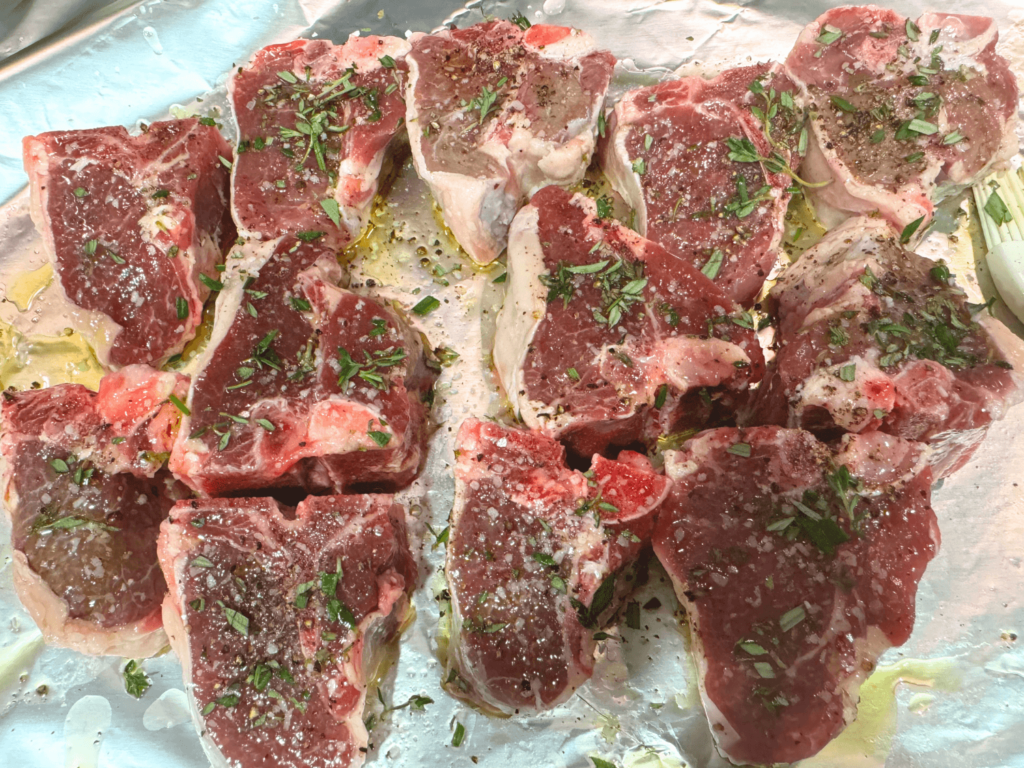 photo of lamb chops with seasoning