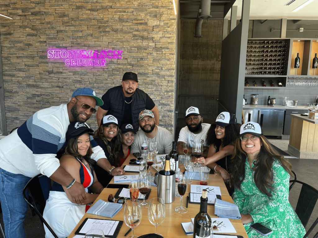 photo of gorup at stonemason cellars in Napa Valley