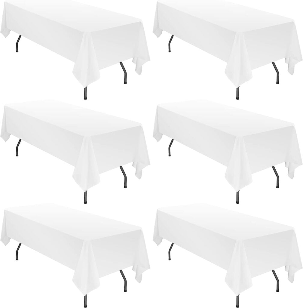 6 Pack Tablecloth 60 x102 inch Polyester Table Cloth for 6