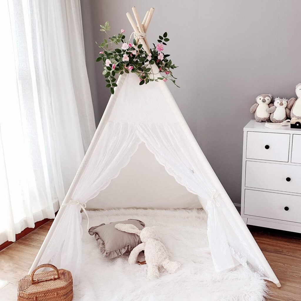 Lace Teepee for Girls, Teepee Tent for Kids Teepee Boho Teepee