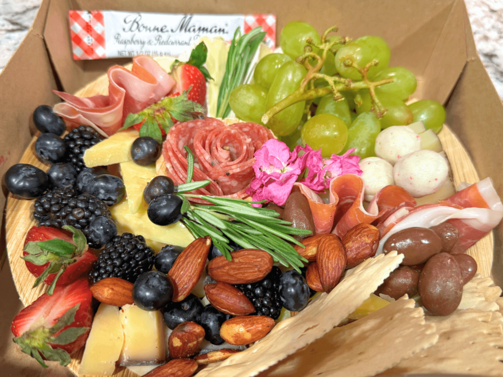 Close up photo of charcuterie board