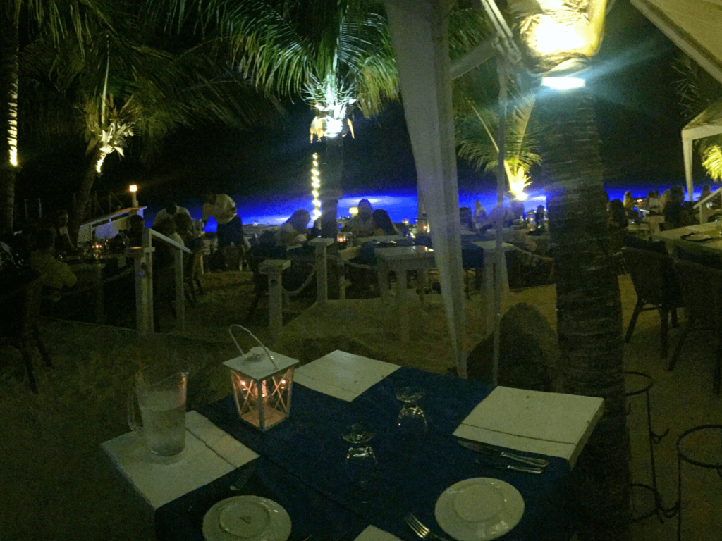 Flying Fishbone at night eat on the water in Aruba