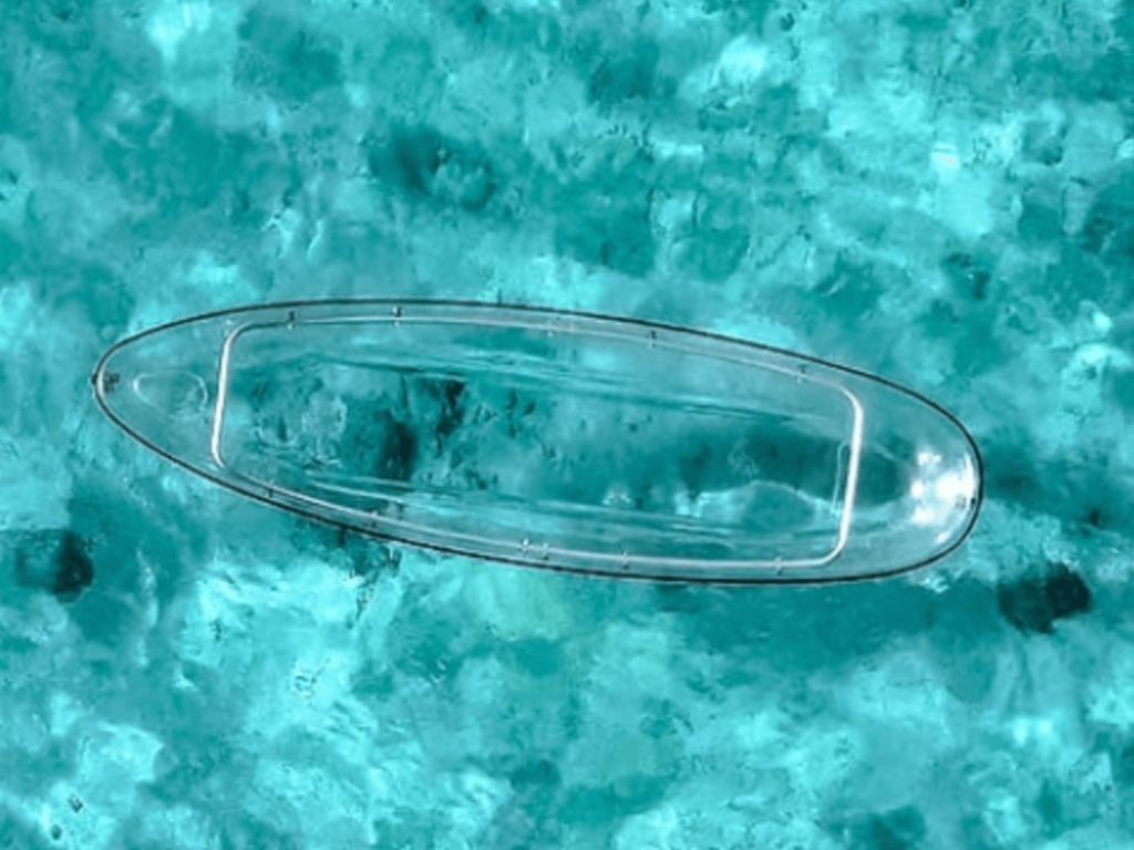 photo of a clear kayak in Aruba 