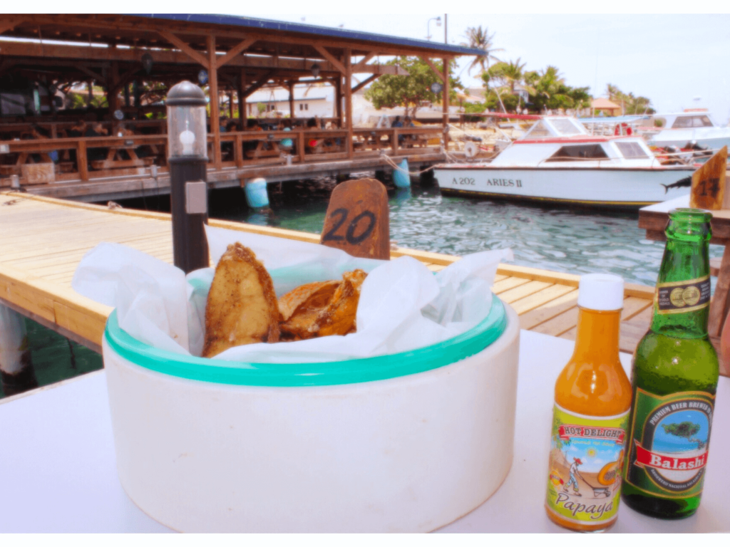 Zeerovers fried fish and local hot sauce